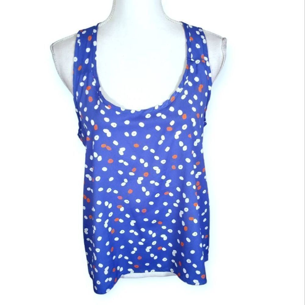 MINE RED, WHITE, & BLUE SLEEVELESS BLOUSE SZ.M NWT